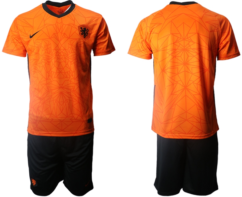 Men 2021 European Cup Netherlands home orange Soccer Jersey1